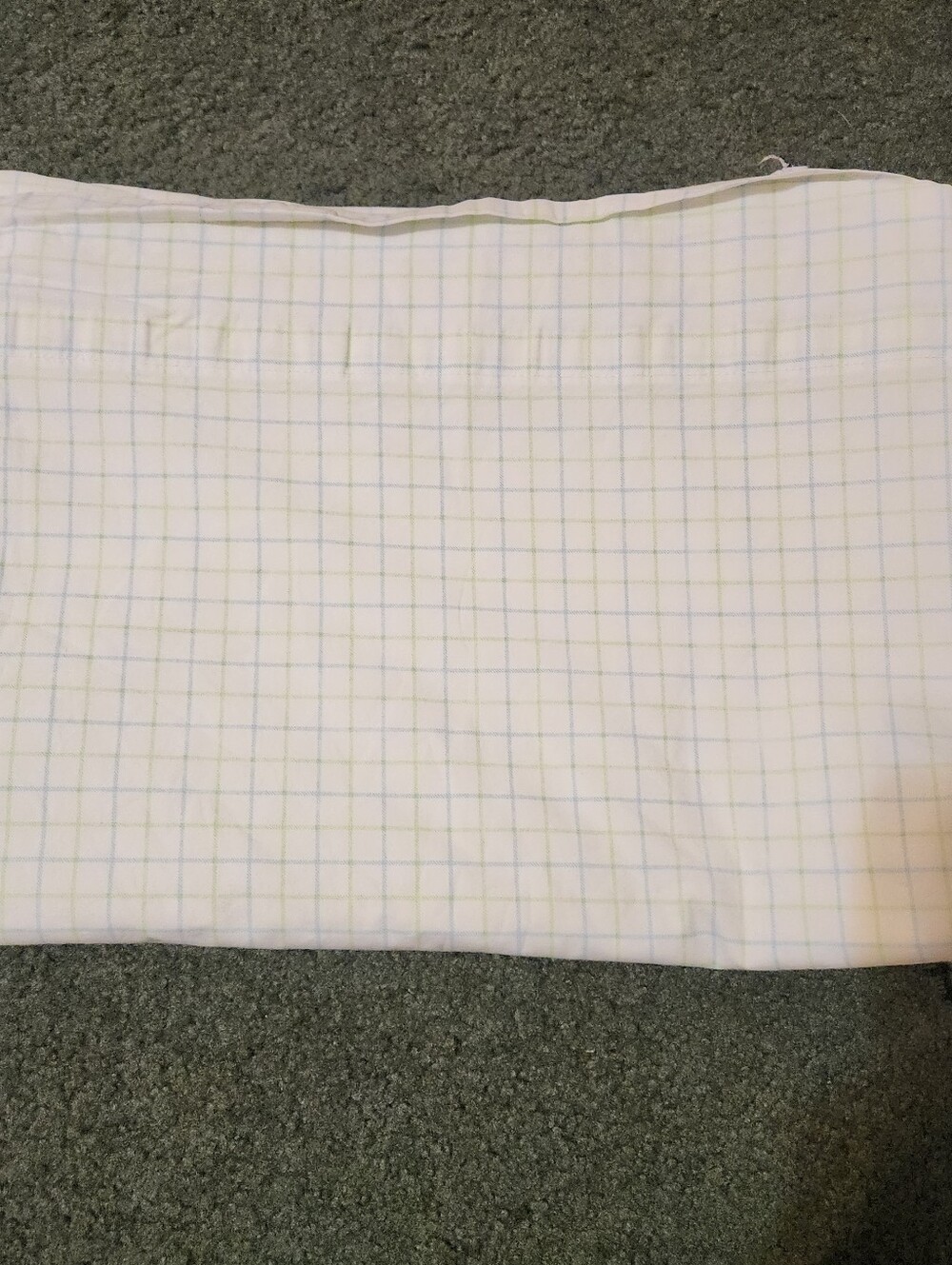 Lauren Ralph Lauren Twin Flat Sheet Cotton Blue Green Windowpane Approx. 63"x92"